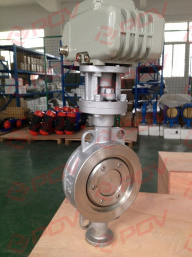 high quality ss304 flange Electric control butterfly valve