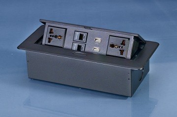 Zinc Alloy Multifunctional Furniture Hidden Outlet with EU Sockets