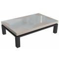 Mesa de café superior de grano de madera rectangular