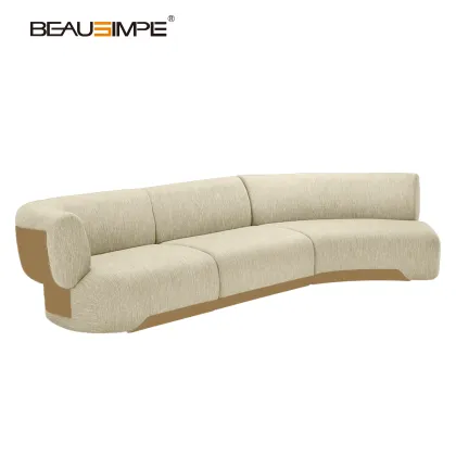Stylish LAGOON Fabric Sectional with Curved Elegance
