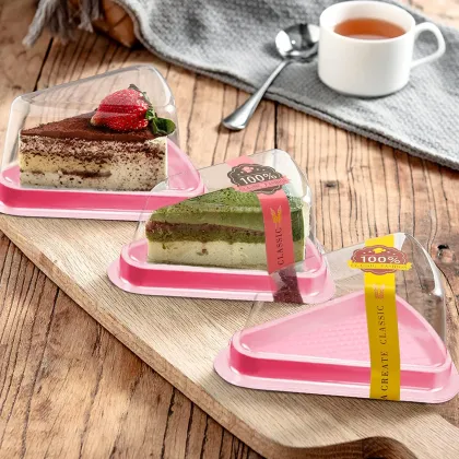Clear Plastic Cake Slice Containers - Disposable Cheesecake & Pie Boxes with Lids