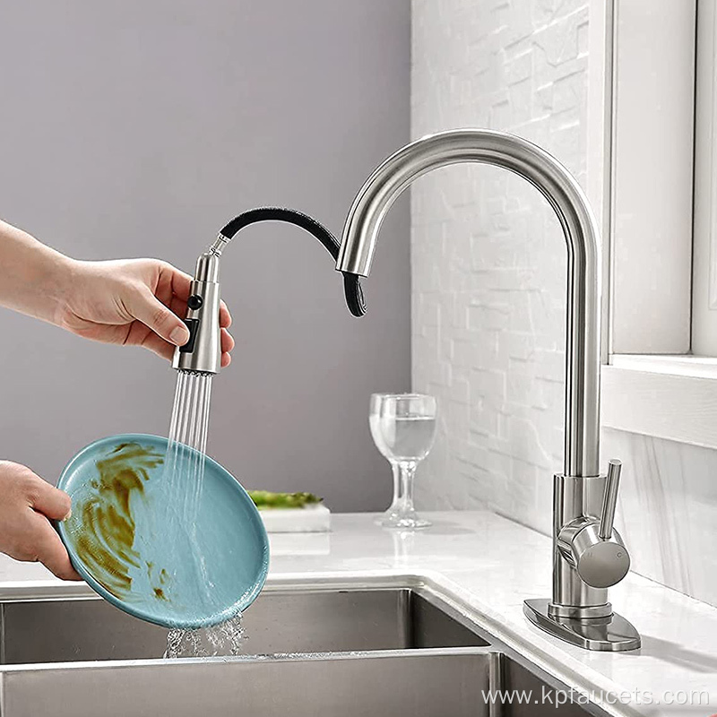 2022 New arrival brush nickel pull down kitchen sink faucet kitchen faucet mixer tap