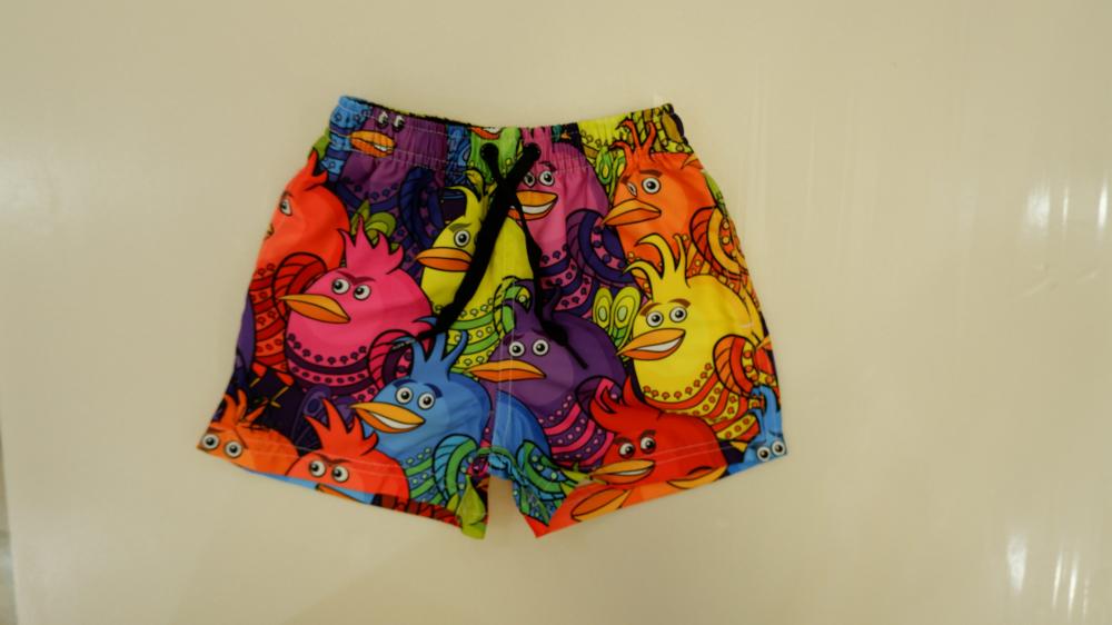 Birdie Print Beach Shorts para meninos