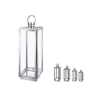 Set of Stainless Steel Hurricane Lantern
