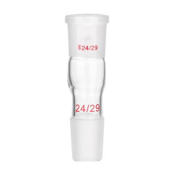 Vacuum Plug-in Gas Adapter with Straight Bend Inlet Outlet and Standard Conical Joint