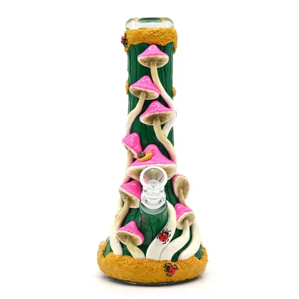 Colorful mushroom tree Glass Beaker Bong