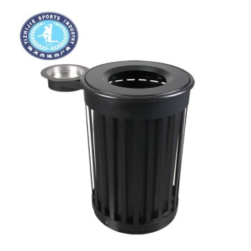 140 Liter Types Of Iron Outdoor Waste Bin With Ashtray