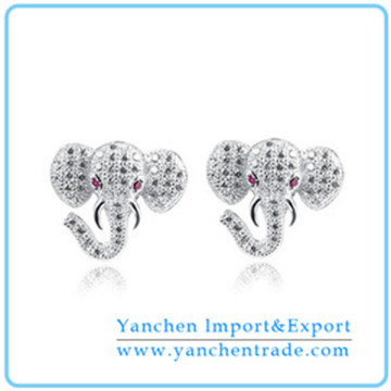 2014 New Arrival Indian Style Cute Design Elephant Shape Micro Paved Stud Earring