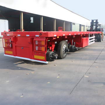 New Design 3 Axle 40-60 Tons Payload Container Transport Twist Lock 20ft/40ft Flatbed Trailer