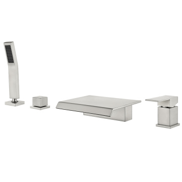 Mässing BathTub Mixer Brushed Nickel Tub Facet