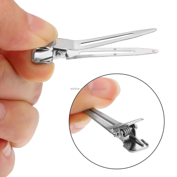 metal hair sectioning clips Metal duckbill pin curled alligator leather roller hairpin Supplier