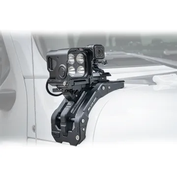 Fury 2018 Aluminum Alloy & Carbon Fiber A-Pillar Bracket Handle with Light for Jeep Wrangler JL