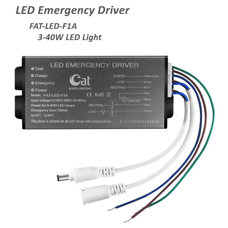 Driver a LED di emergenza in alluminio da 40 W in alluminio