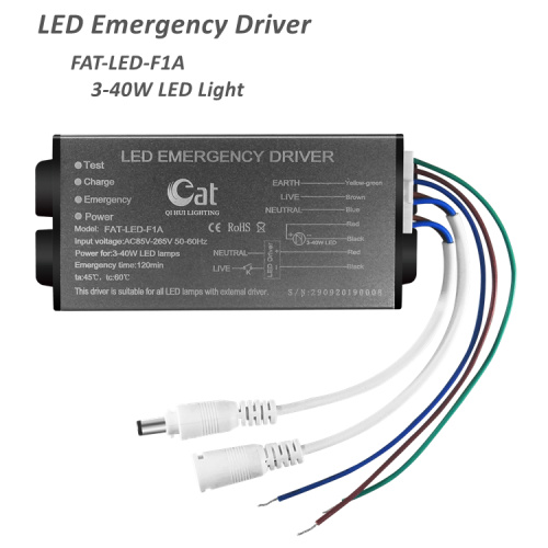 Driver de LED de emergência de concha de alumínio de 40w