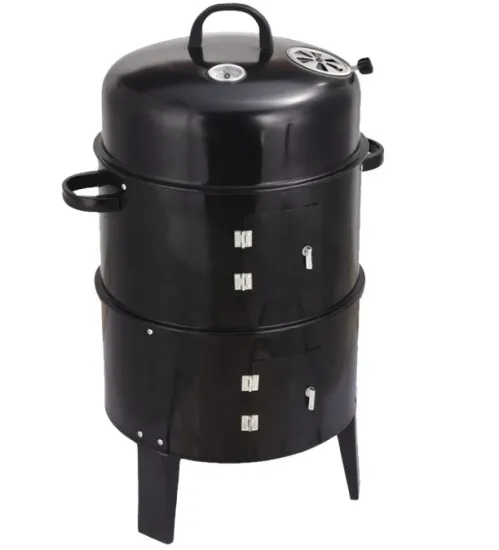 High Quality 3 in 1 Vertical Barbecue BBQ Smkoer Charcoal BBQ Grills With Triple Layers