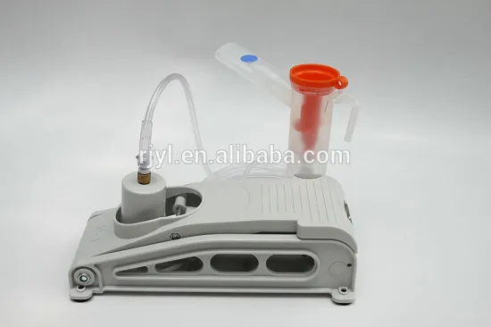 Non-electrical hand or foot operated nebulizer with face mask