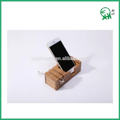 Bamboo Stationary Mobile Phone Stands and Holders
