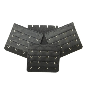Correa de extensor de sujetador negro de Mingshang, 4 filas, 4 ganchos, nylon, acero inoxidable