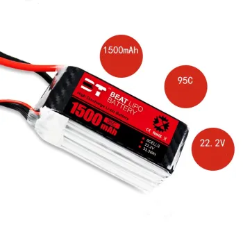 High-Power 1500mAh 4S/6S 95C LiPo Battery for FPV Race Drones and Airplanes