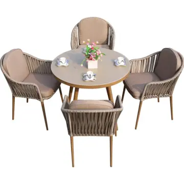 Rope Chairs Dining Sets for Outdoor Garden Furniture Tables