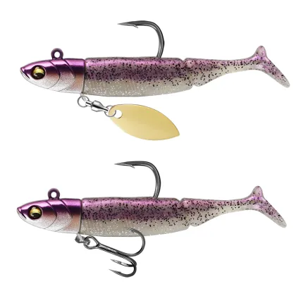 15g-20g Fishing Silicone Shad Bait Glitter Lead Head Jig Swimbait