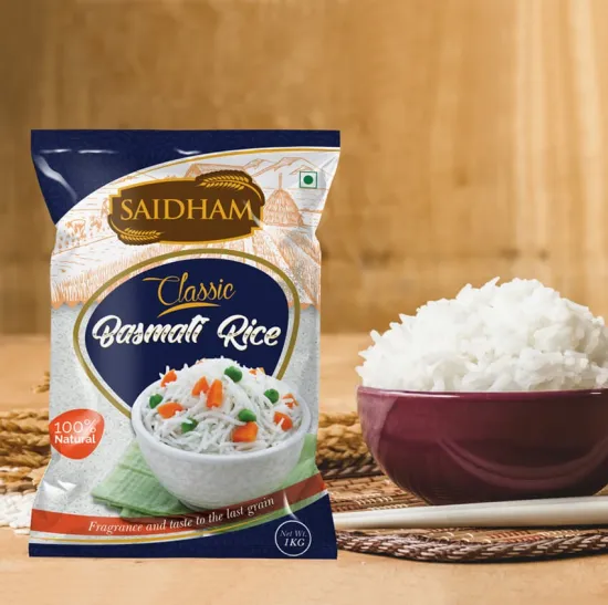Custom Printed Food Grade PE Plastic Rice Packaging Bags - 1kg to 10kg with Zip Lock
