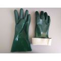 Cotton PVC Coated Gloves Sandy Finish Anti Acid