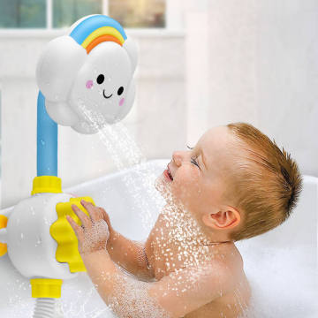 Eco-Friendly Baby Shower Toy: Cloud-Shaped Electric Plastic Water Fountain for Bathrooms