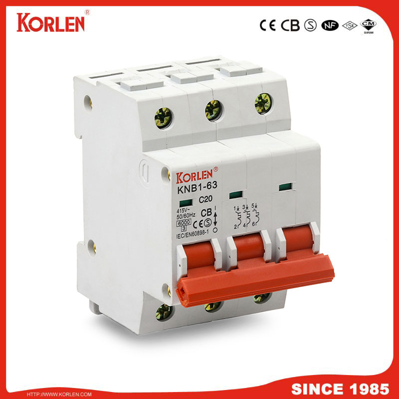 Miniature Circuit Breaker 4.5KA 63A 3P with NF