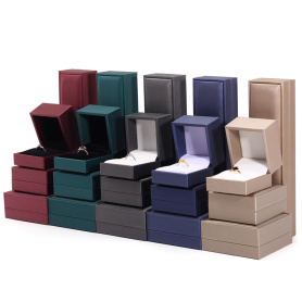 Luxury Leather Ring Necklace Jewelry Packaging Organizer Box