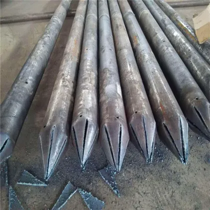 Perforated Grouting Piling Steel Tubes with Q195 and Q215 Material and Sharp Pointed Ends for Grouting Work