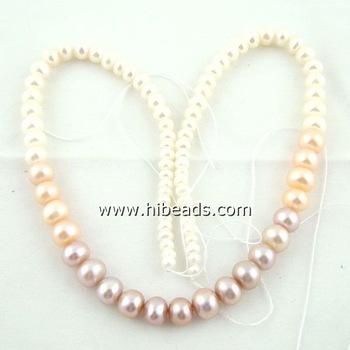 Freshwater button pearl strand colored pearls LPS0193