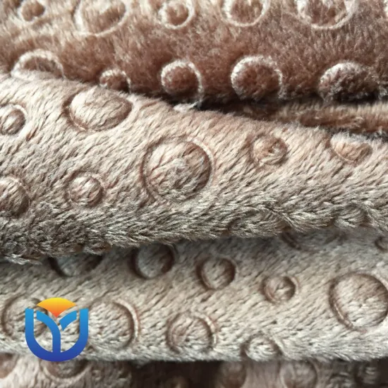 100% polyester tricot fabric super soft velboa velvet embossed minky fabric