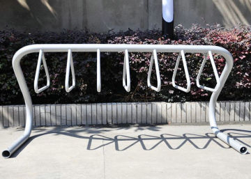 Silver Grey Gravity Bike Stand , Bicycle Floor Rack For Storage