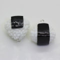 New Charm Triangle Rice Ball Shaped Resin Cabochon Kawaii Beads Slime DIY Keychain Decor Necklace Ornaments