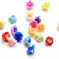 15mm Mixed Color Polymer Flower Clay with 1mm Hole for Jewelry Decoration DIY Charms