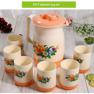 Decal Plastic 2.2L Jug with 4*300ml Plastic Cup