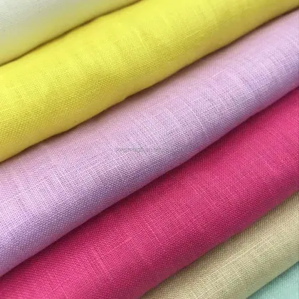 Whole Solid Linen Fabric 100% Natural Fiber for Casual Dress Shirts