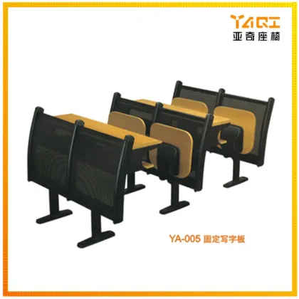 Wooden folding furniture college lecture desk and chair seating