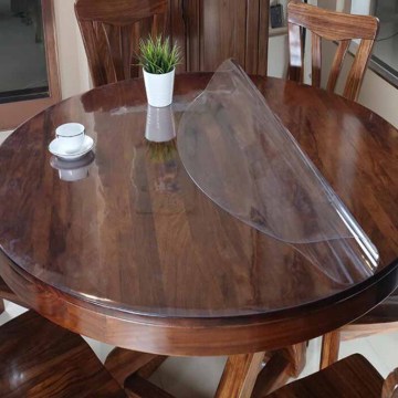 Round PVC Tablecloth Waterproof Oilproof able Cover Glass Soft Cloth Table Cover Home Kitchen Dining Room Placemat 1mm