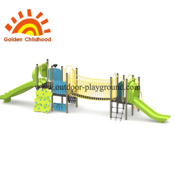 Long Outdoor Playground With Bridge Equipment For Children
