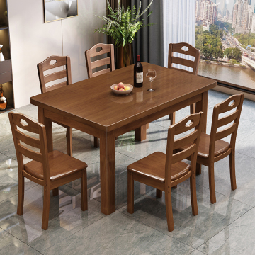 Meja makan kayu padat perabot