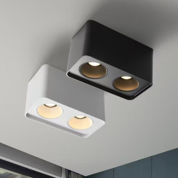 European aluminio Doble de doble ajuste de superficie cuadrada Montada IP20 Downlight