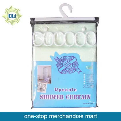 Double Shower Curtain W/12Pcs Shower Curtain