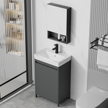 High-Quality European Modern Floating Vanity Bathroom Cabinet with LED Mirror