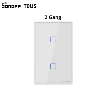 Sonoff T0us 2C Lighting Touch 2-Gang Smart Wall Switch - Alexa & IFTTT Compatible