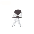 Réplica couro Eames Bikini Pad Wire Chair