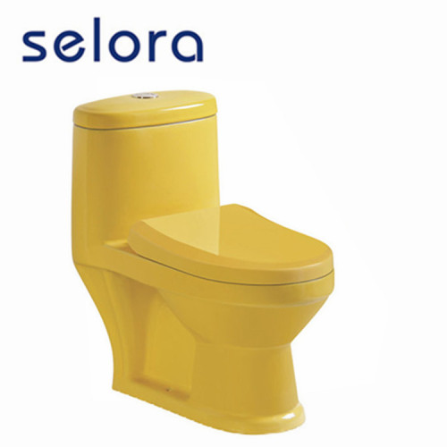 Желтый и цветной керамический туалет для детей