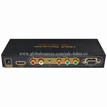 VGA + YPbPr/RGB to HDMI Converter with Up to 1,080P Resolution