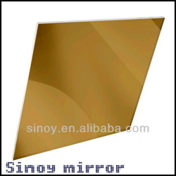 Miroir de couleur bronze avec bord biseauté